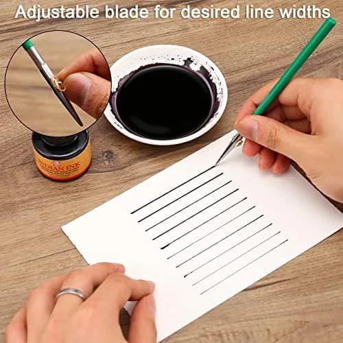 LOONENG Ruling Pen for Masking Fluid, Fine Line Drawing, Technical Cartography & Calligraphy, 0.5mm (0.02 inch) thumbnail 4