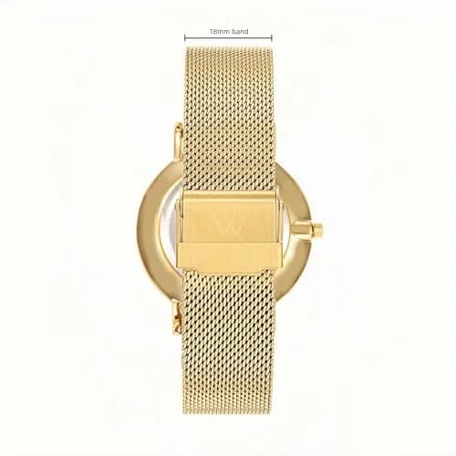 WRISTOLOGY Large face Roman Numerals Gold Womens Watch with Easy Change Band Boyfriend Watch - Clear Easy to Read Analog Face thumbnail 3