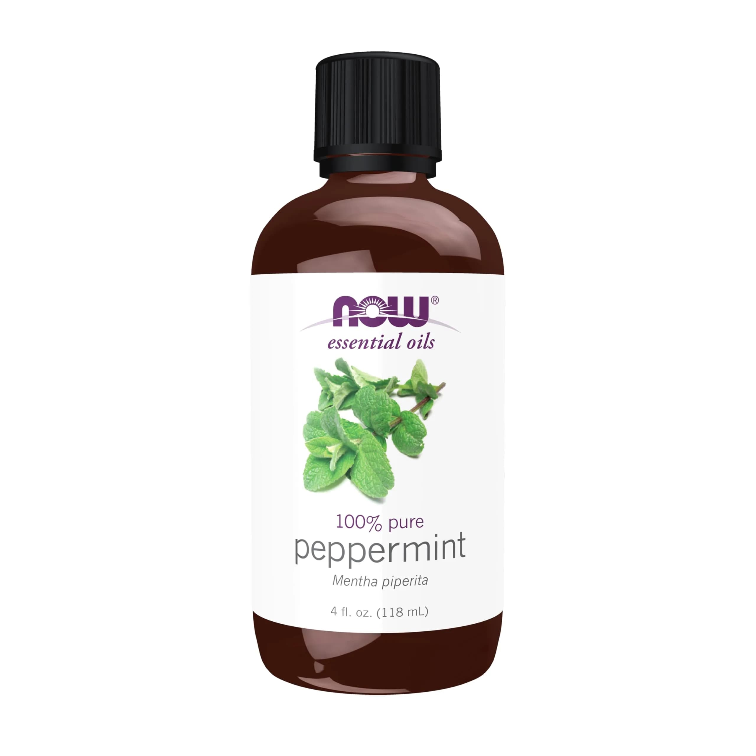 NOW Peppermint Essential Oil 30ml (1 fl Oz) | Steam Distilled, Undiluted, Revitalizing — 4 fl oz