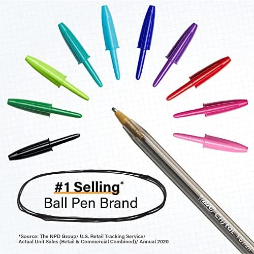 BIC Cristal Xtra Bold Ballpoint Pens, 1.6 mm, Assorted Colors, 24-Count Pack | Smooth Ink Flow for Color-Coded Notes thumbnail 4
