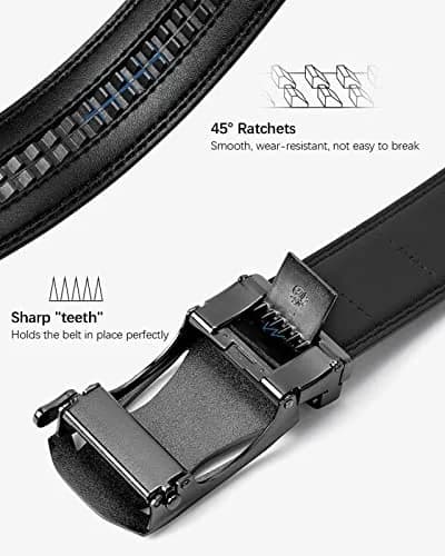 BOSTANTEN Ratchet Leather Belt for Men, 3.5cm (1.38") Trim-to-Fit, Gift Boxed | Adjustable Fit for Formal & Casual Wear thumbnail 6