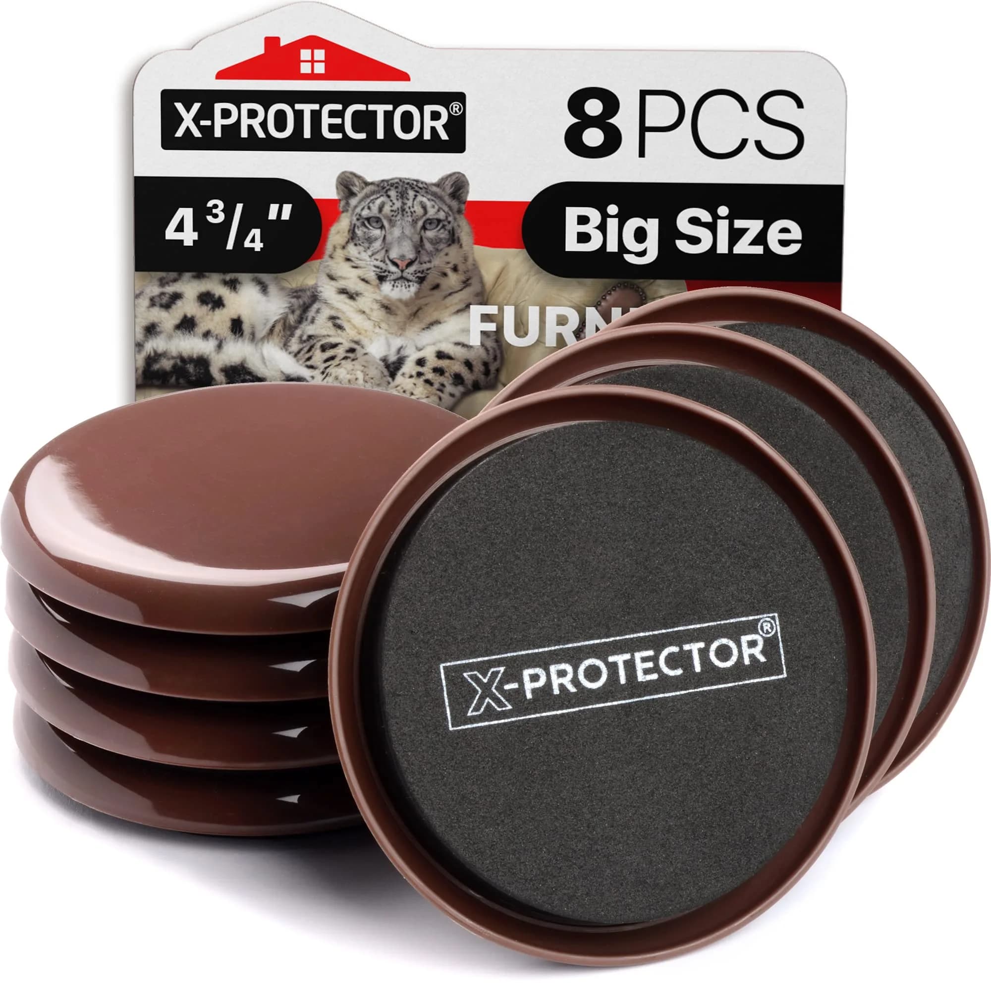 X-Protector Heavy Duty Furniture Sliders for Carpet 4.75" (8 PCS) | Move Furniture Easily & Safely