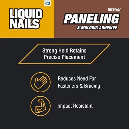 Liquid Nails Paneling & Molding Construction Adhesive LN-710 Tan | 10 fl oz (296 ml) Tube | Low VOC, Water-Resistant, Instant Grab for Interior Projects thumbnail 3