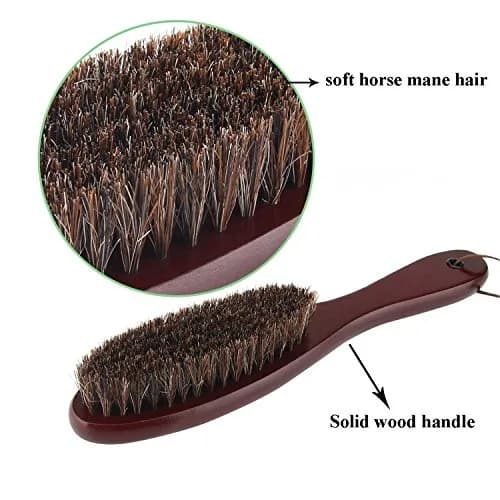 Cokaka Soft Bristle Clothes Brush with Wooden Handle & Horsehair - 2-Pack | Genuine Horsehair for Garments, Suits, Shoes, Furniture thumbnail 5