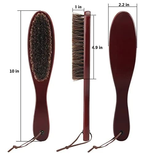 Cokaka Soft Bristle Clothes Brush with Wooden Handle & Horsehair - 2-Pack | Genuine Horsehair for Garments, Suits, Shoes, Furniture thumbnail 3