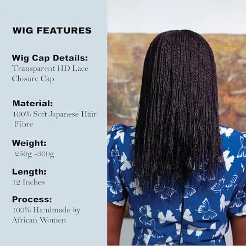 Wow Braids Micro Twist Wigs, 12 Inch Synthetic Braided Wig for Black Women thumbnail 4