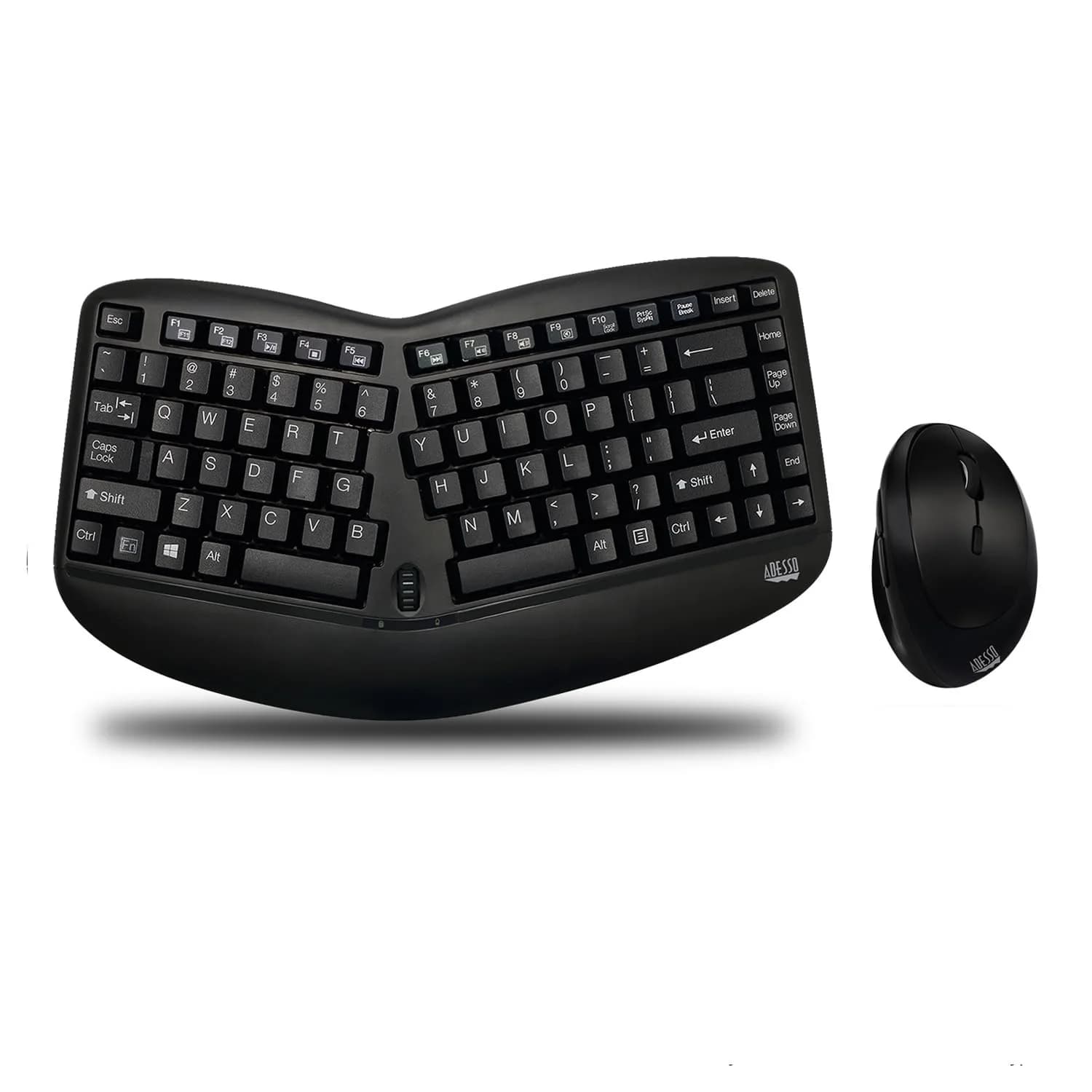 Adesso WKB-1150CB Tru-Form Wireless Ergonomic Mini Keyboard & Mouse Combo | Compact, Vertical Design for Comfort - main product image