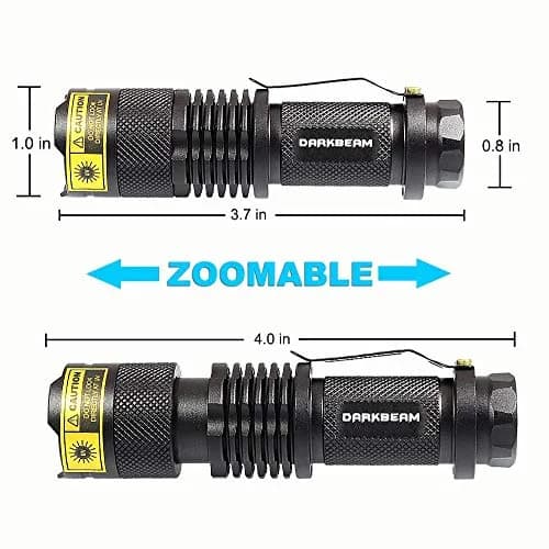 DARKBEAM UV 395nm Flashlight Blacklight Wood's lamp Mini, 400nm | Pet Urine & Currency Detector thumbnail 4