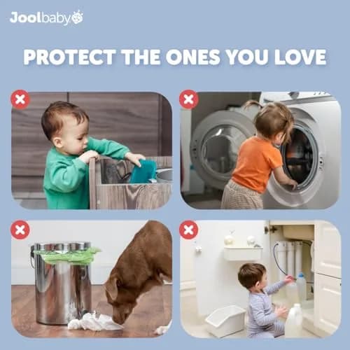 Jool Baby Child Safety Strap Locks (8 Pack) | Easy Install, Multi-Use, White thumbnail 3