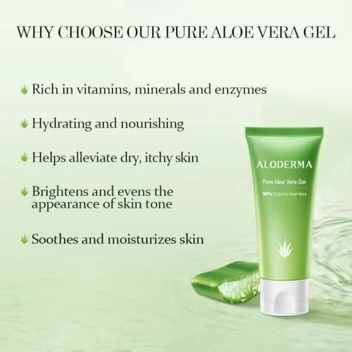 Aloderma Organic Aloe Vera Gel 114ml (4.02oz) | Pure Hydration for Face & Body thumbnail 2