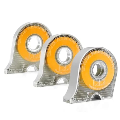 Tamiya Masking Tape with Dispensers, 6 mm, 10 mm, & 18 mm Set | Yellow Paper Masking Tape for Painting thumbnail 1