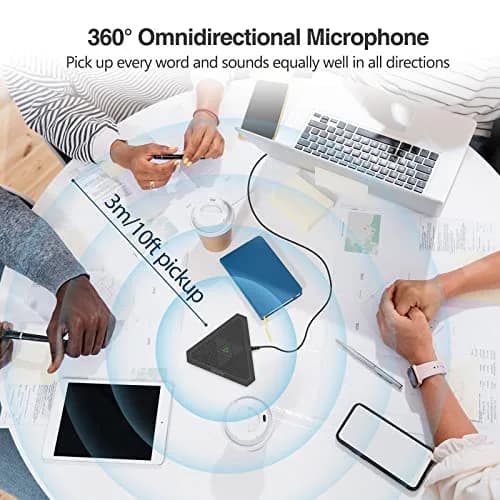 CMTECK Conference USB Microphone, Omnidirectional Boundary Mic with Mute Button | 15.1 cm (5.94 in) Length thumbnail 6