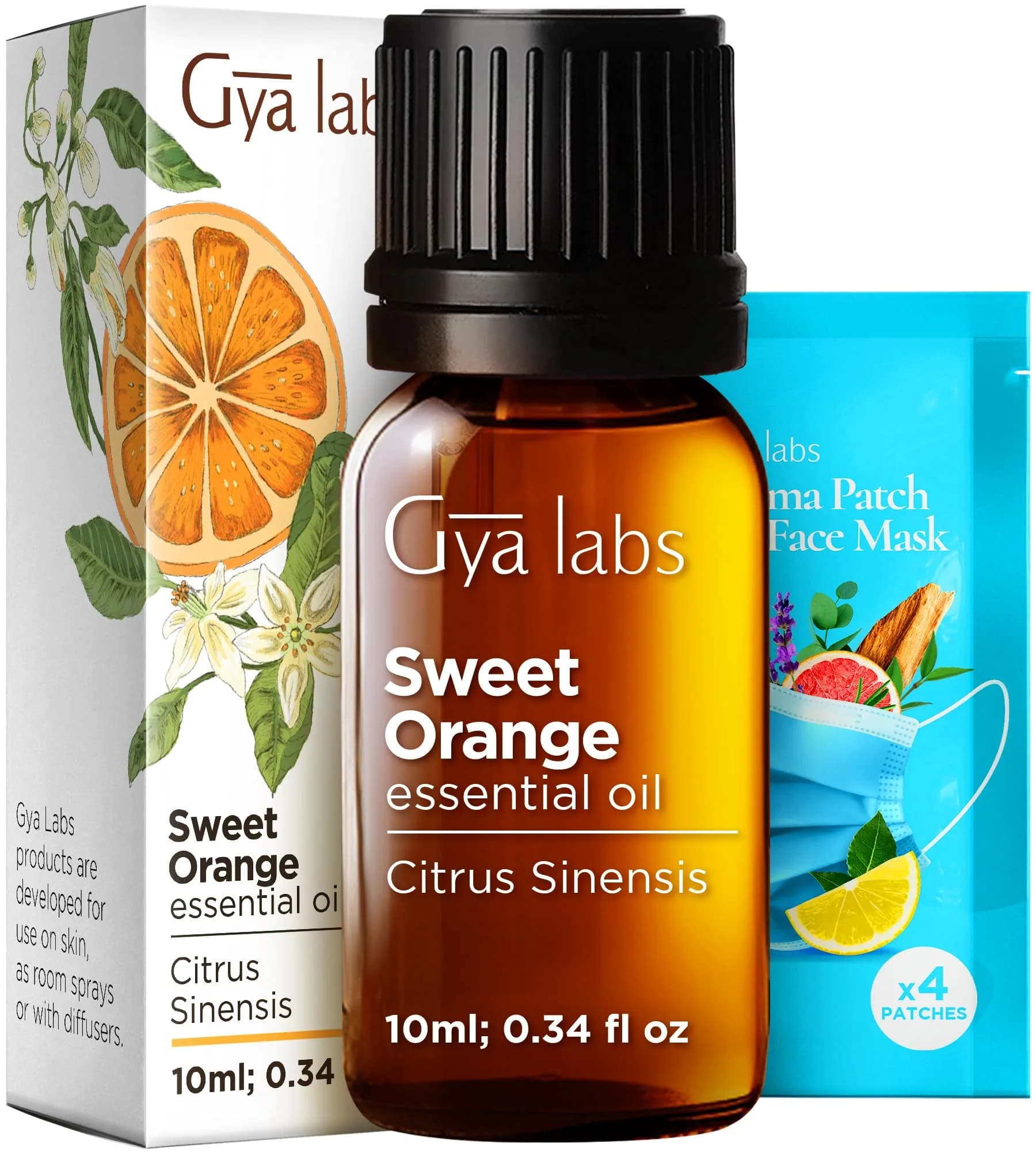 Gya Labs Orange Essential Oil 10ml (0.34 Fl Oz) | Uplifting Citrus Scent for Diffusers, Skin Care & Candle Making