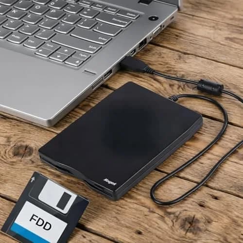 Mougerk Floppy Drive 3.5 External USB Floppy Diskette Drive | Portable Data Storage (70-120c) thumbnail 3