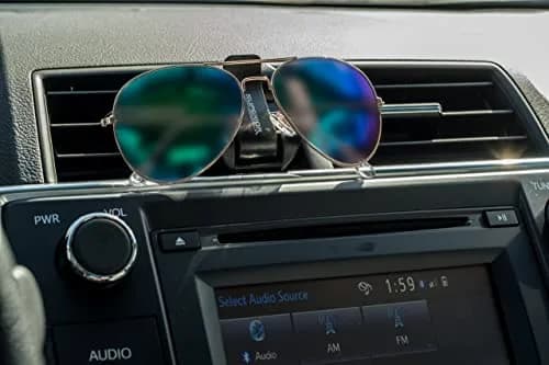 SUPERIOR ESSENTIALS Sunglasses Holder for Sun Visor/Air Vent - Easy One Handed Operation (2 Pack) | Securely Holds Glasses thumbnail 3