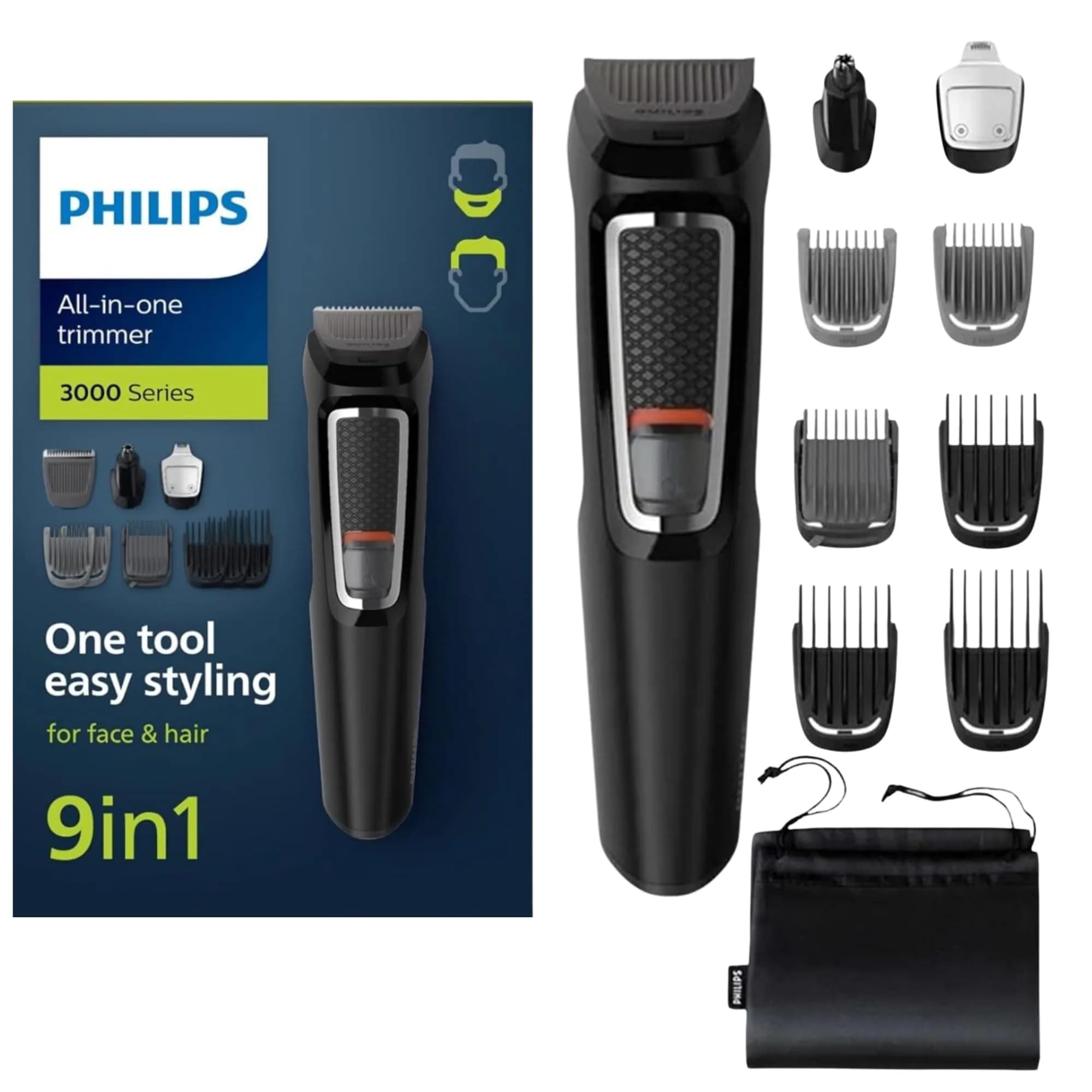 Philips Norelco Multigroom 3000 MG3740 All-in-One Trimmer with 13 Pieces | 60-Minute Runtime