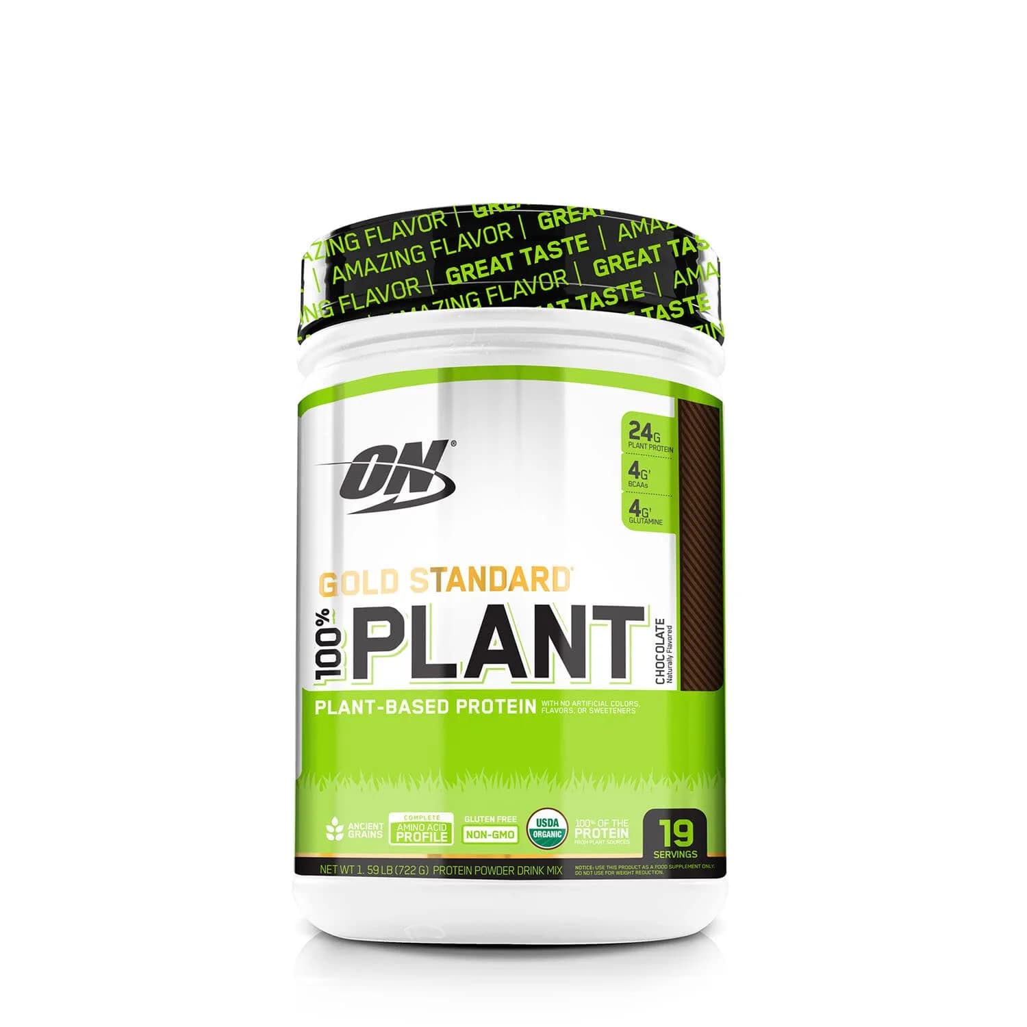 Optimum Nutrition Chocolate protein powder tub Plant 19 servings