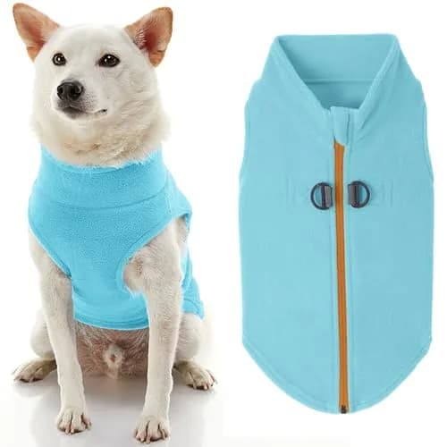 Gooby Zip-Up Fleece Dog Sweater, Turquoise, X-Small (28 cm Chest) thumbnail 2