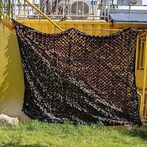 HYOUT Camouflage Netting 2m x 3m (6.5x10ft) Woodland Black | Durable Polyester Mesh for Hunting & Sunshade thumbnail 2