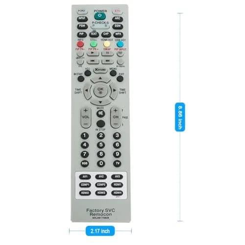 ZdalaMit Replacement Remote Control for LG LCD LED TV | No Programming Needed, 2X AA Batteries, Gray thumbnail 4
