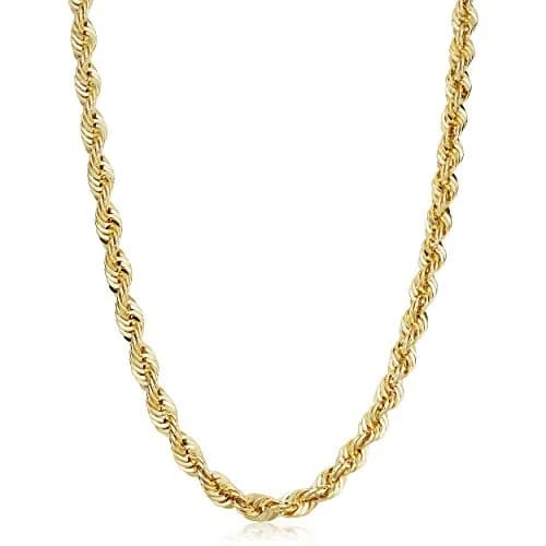 Kooljewelry 14k Gold Filled Rope Chain Necklace 55cm (22 inch) | Elegant Unisex Adult Accessory thumbnail 1