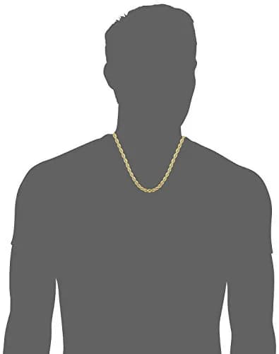 Kooljewelry 14k Gold Filled Rope Chain Necklace 55cm (22 inch) | Elegant Unisex Adult Accessory thumbnail 5