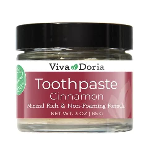 Viva Doria Fluoride Free Cinnamon Toothpaste 3 oz | Mineralizing, Natural & Vegan thumbnail 1