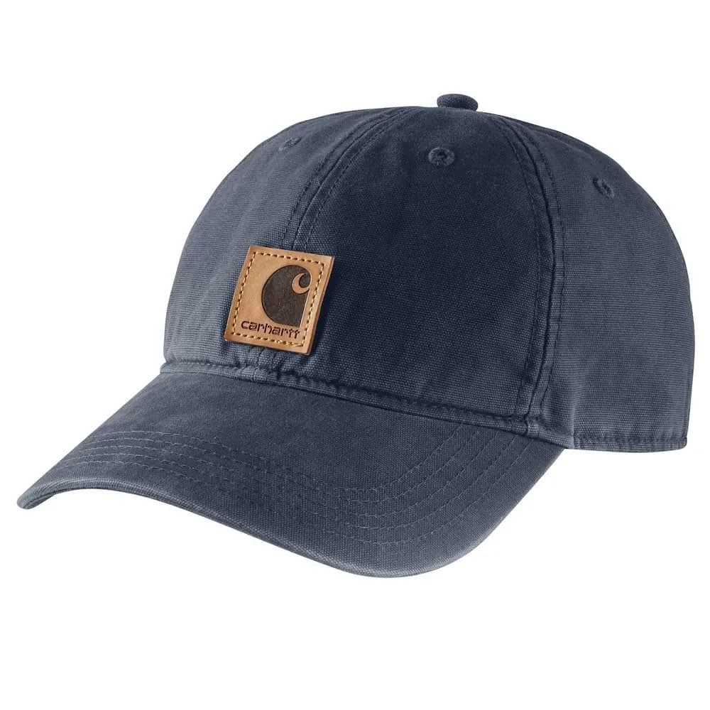 Carhartt Men's Canvas Cap, Black, One Size | Washed Canvas Baseball Cap with Adjustable Fit — Navy / One Size