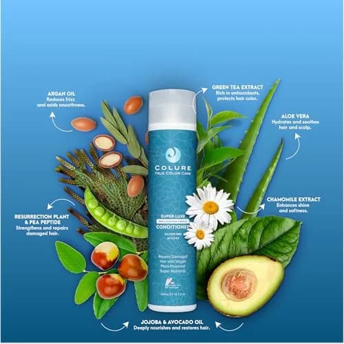 COLURE Super Luxe Conditioner 298ml (10.1 Fl Oz) | Deep Nourishing Treatment for Aging Thick Coarse Curly Hair Anti Frizz Care thumbnail 9