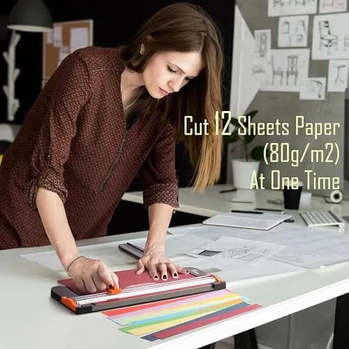 Firbon A4 Paper Cutter 12 Inch Black | Cuts 10 Sheets, Accurate Measurement, Safe Blade thumbnail 2