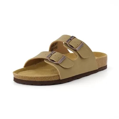 CUSHIONAIRE Lane Cork Slide Women's Sandals, Comfortable Sandals for Women, Taupe 7.5 | Supportive Cork Footbed & Casual Style thumbnail 9