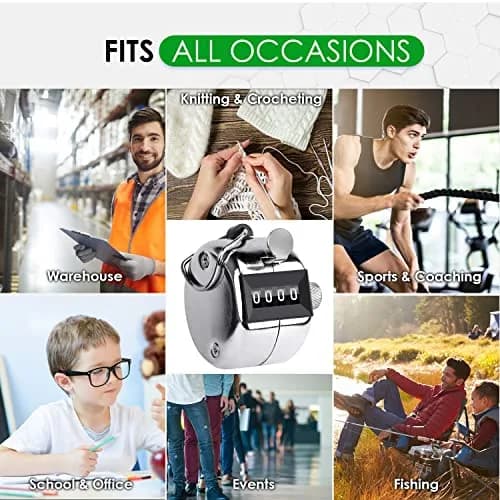 KTRIO Mechanical Handheld Tally Counter 1Pack | Battery-Free 4-Digit Clicker for Sports & Events thumbnail 7