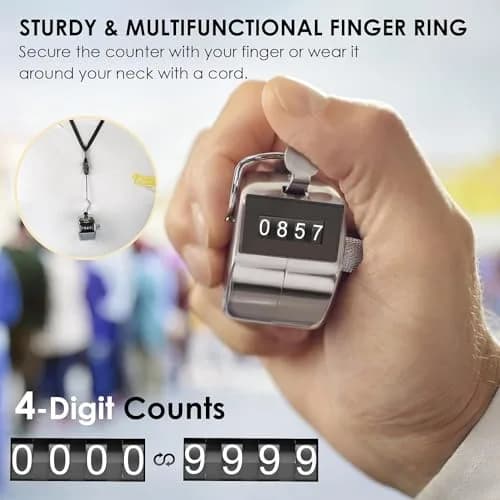 KTRIO Mechanical Handheld Tally Counter 1Pack | Battery-Free 4-Digit Clicker for Sports & Events thumbnail 3