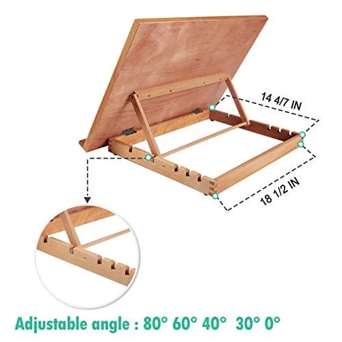 Falling in Art Large 5-Position Wood Drafting Table Easel Drawing &Sketching Board | Adjustable Angles for Artists (70-120 chars) thumbnail 2