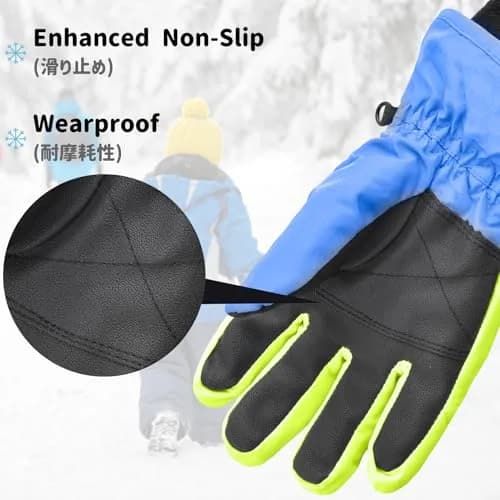 Azarxis Kids Winter Ski Gloves Waterproof Snow Glove for Children, Snowboarding, Sledding (6-8 Years Old, Yellow) | Bright, Warm & Durable thumbnail 2