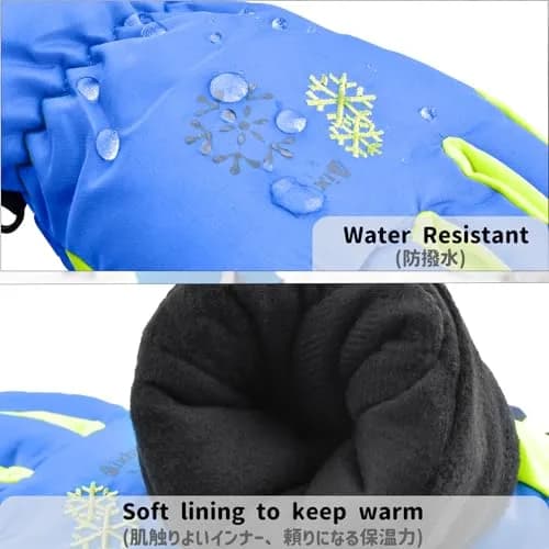 Azarxis Kids Winter Ski Gloves Waterproof Snow Glove for Snowboarding, Sledding (3-5 Years Old, Blue) | Warm & Durable thumbnail 3