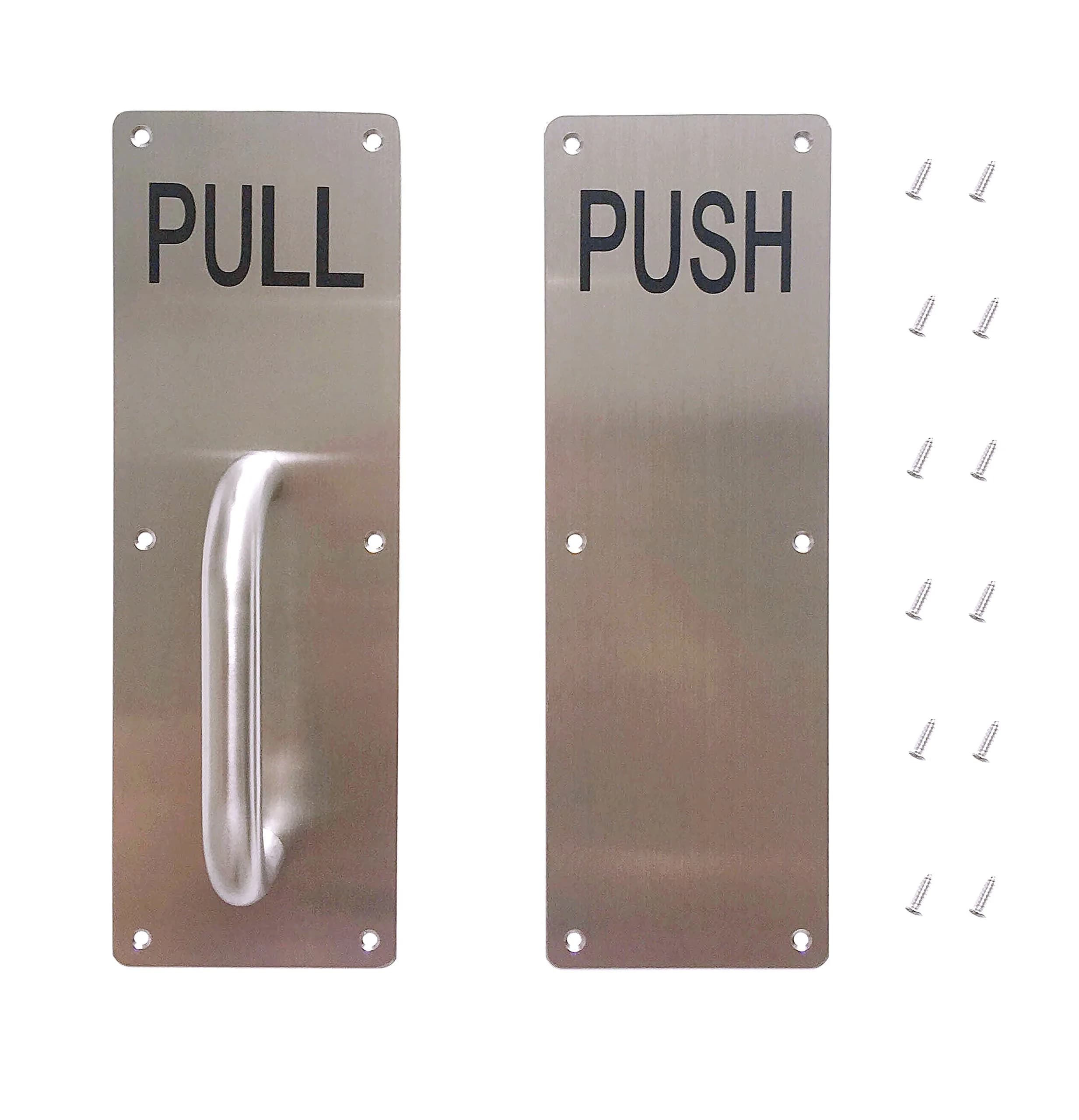 Aimyoo Stainless Steel Door Handle, Pull & Push Plate 11.8" x 3.2" | Corrosion-Resistant Commercial Handle - main product image