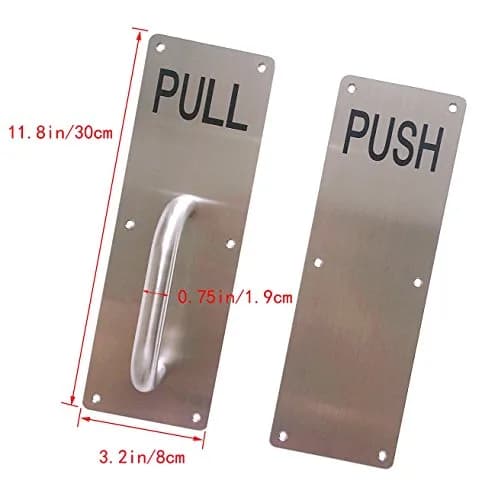 Aimyoo Stainless Steel Door Handle, Pull & Push Plate 11.8" x 3.2" | Corrosion-Resistant Commercial Handle thumbnail 3