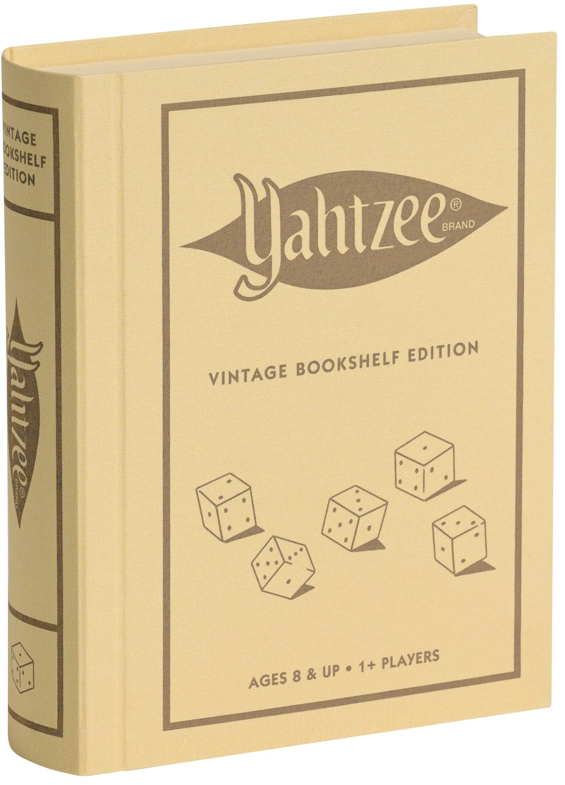 WS Game Company Yahtzee Vintage Bookshelf Edition Classic Dice Game Set | Elegant Decor & Fun - main product image
