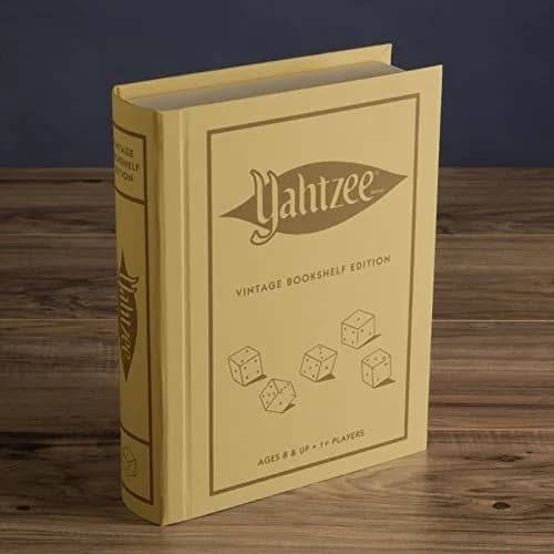 WS Game Company Yahtzee Vintage Bookshelf Edition Classic Dice Game Set | Elegant Decor & Fun thumbnail 6