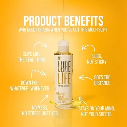 LubeLife Water Based Personal Lubricant 240ml (8 Fl Oz) | Condom & Toy Safe, Easy Clean-Up thumbnail 7