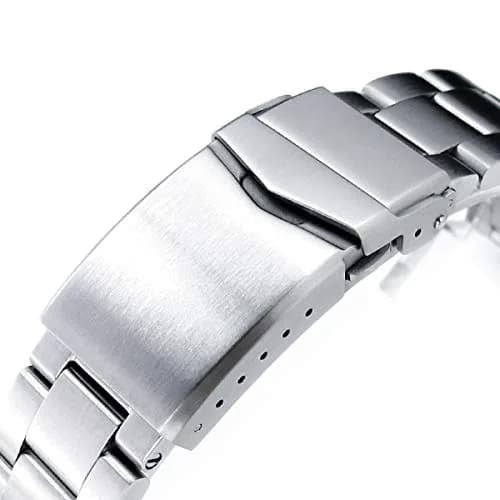 MiLTAT 20mm Super-O Boyer Watch Band compatible with Seiko Alpinist SARB017 SPB155 H70455733 | Curved Solid End, Stainless Steel, Brushed thumbnail 3