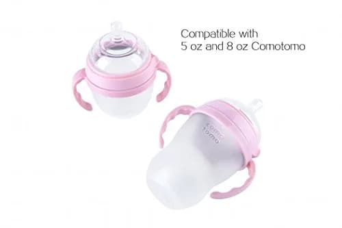 GOLOHO Baby Bottle Handle for Comotomo Bottles 8 oz & 5 oz | Soft Grip, Anti-Slip, BPA-Free, Pink thumbnail 2
