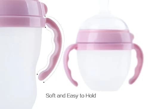 GOLOHO Baby Bottle Handle for Comotomo Bottles 8 oz & 5 oz | Soft Grip, Anti-Slip, BPA-Free, Pink thumbnail 3