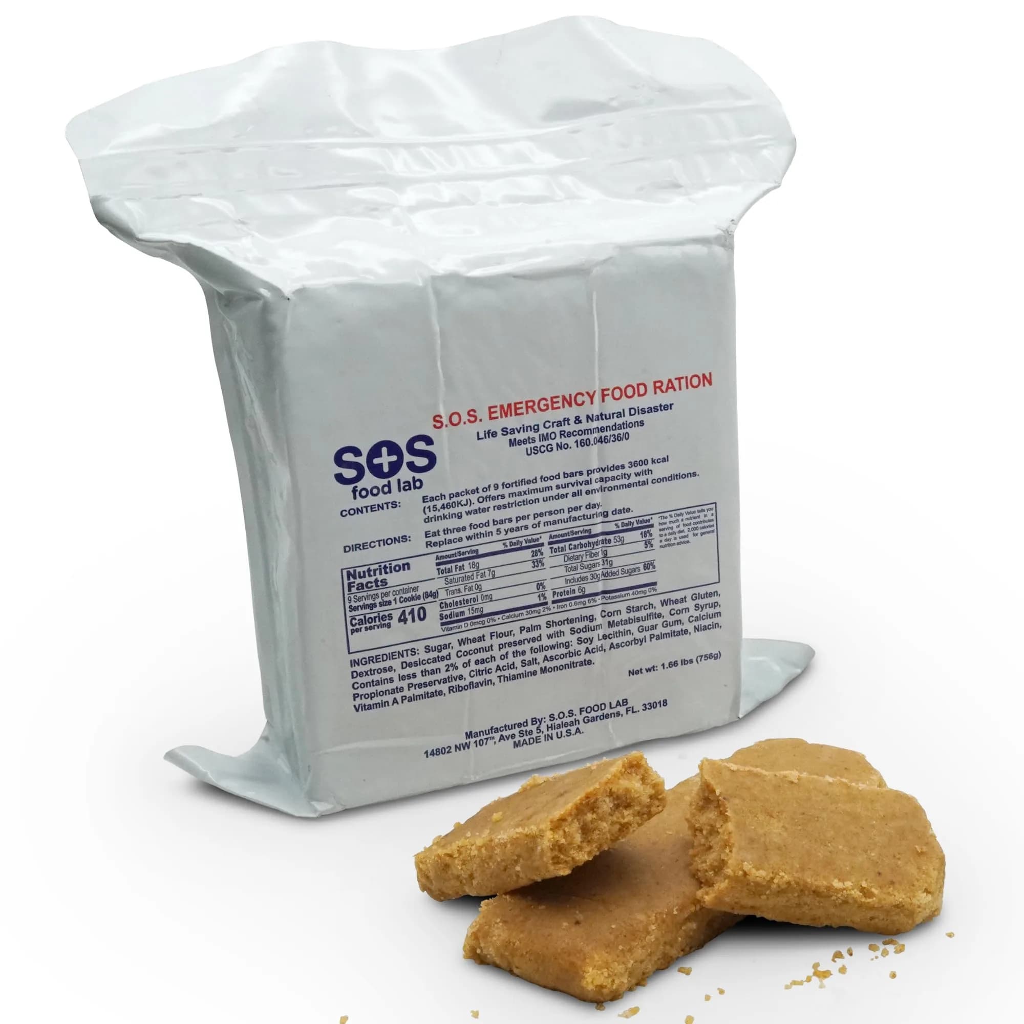 SOS Emergency Food Rations 3600 Calorie Pack | 5-Year Shelf Life, Ready to Eat, Coast Guard Approved - main product image