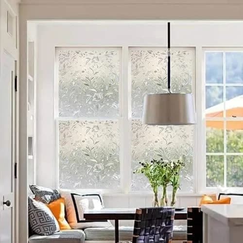 LEMON CLOUD Tulip Stained Glass Window Film 60cm x 200cm (23.6" x 78.7") | Static Cling Privacy & Rainbow Effect thumbnail 2