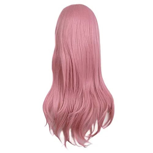 MapofBeauty 28 Inch Long Curly Hair Costume Cosplay Wig, Rouge Pink | Heat-Resistant Synthetic Fiber thumbnail 2