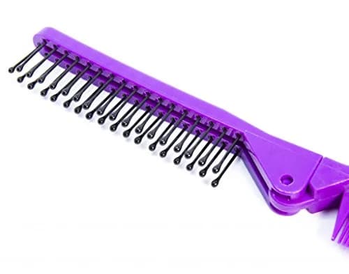 Louise Maelys Folding Hair Comb Double Headed Pocket Travel Comb Purple | Compact, Eco-Friendly, Travel-Ready thumbnail 3