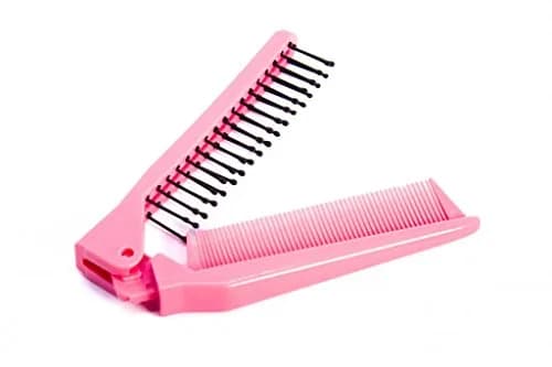 Louise Maelys Folding Hair Comb Pink | Detangles Thick, Curly, or Straight Hair thumbnail 1