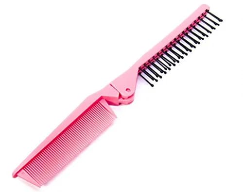 Louise Maelys Folding Hair Comb Pink | Detangles Thick, Curly, or Straight Hair thumbnail 2